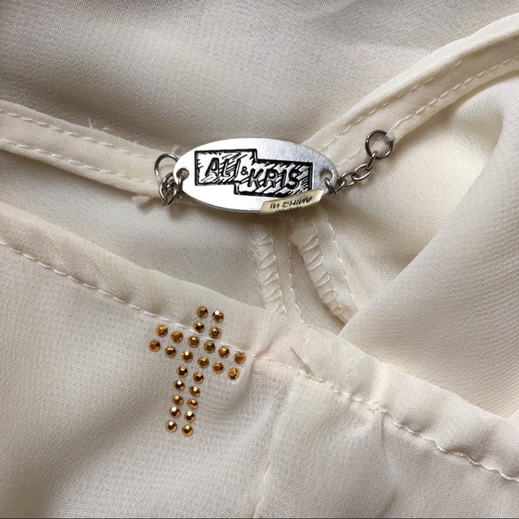 NWOT Ali & Kris: Flowy Tank w/gold crosses - Picture 3 of 7